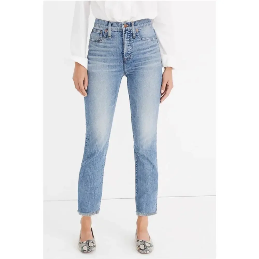 Madewell The Perfect Vintage Crop Jean in Enmore Wash‎ Raw Hem Edition Sz 25